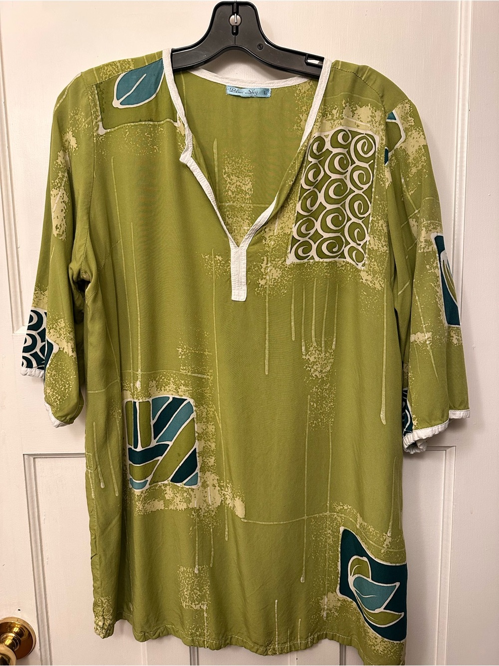 ⭐️ Blue Sky Lg Rayon Fair Trade  Green Tunic